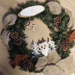 Wreath - Santa with plaque